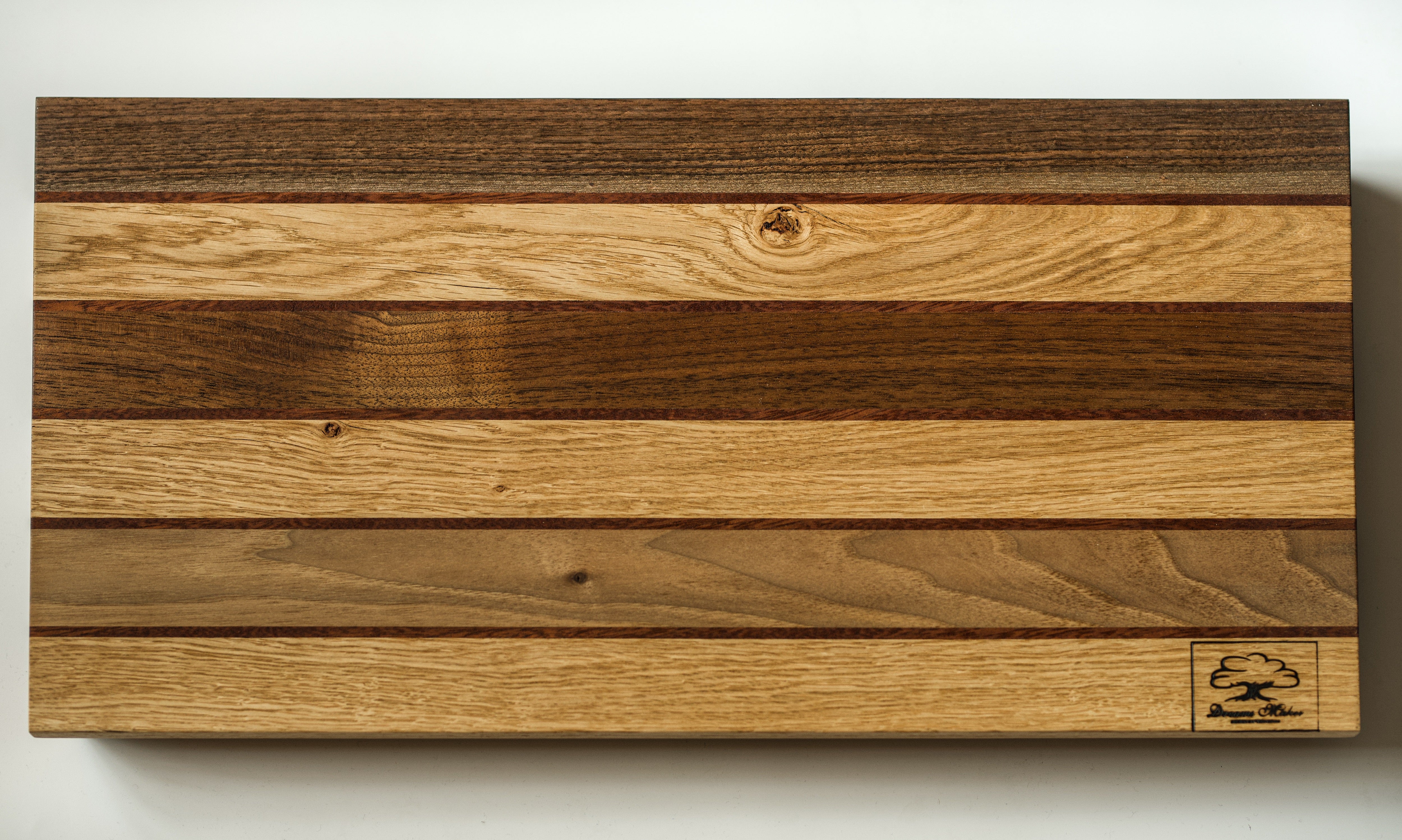 Brett aus Eiche/Walnuss/Bubinga 59x29
