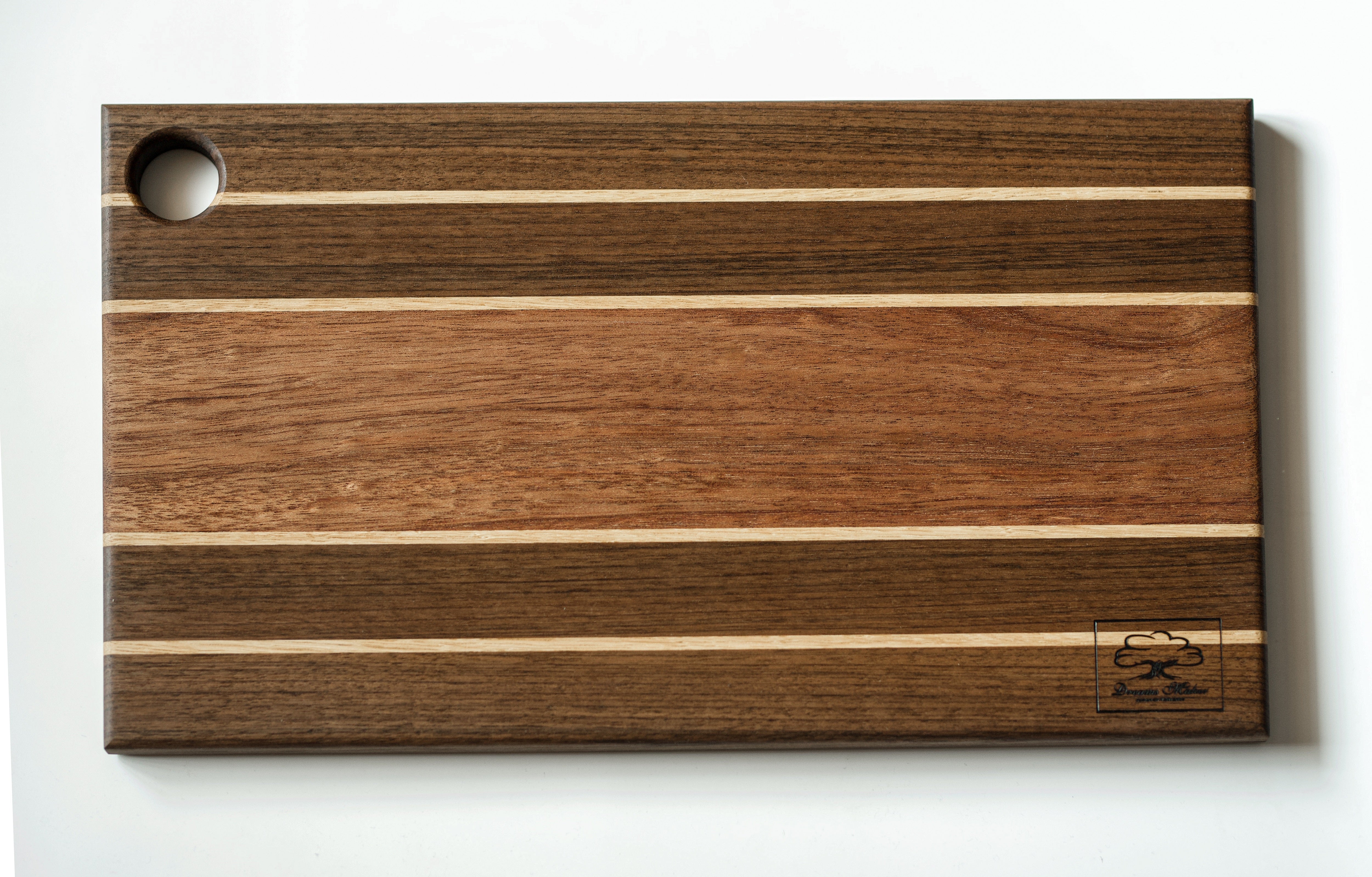 Brett aus Eiche, Walnuss, Bubinga 59x29